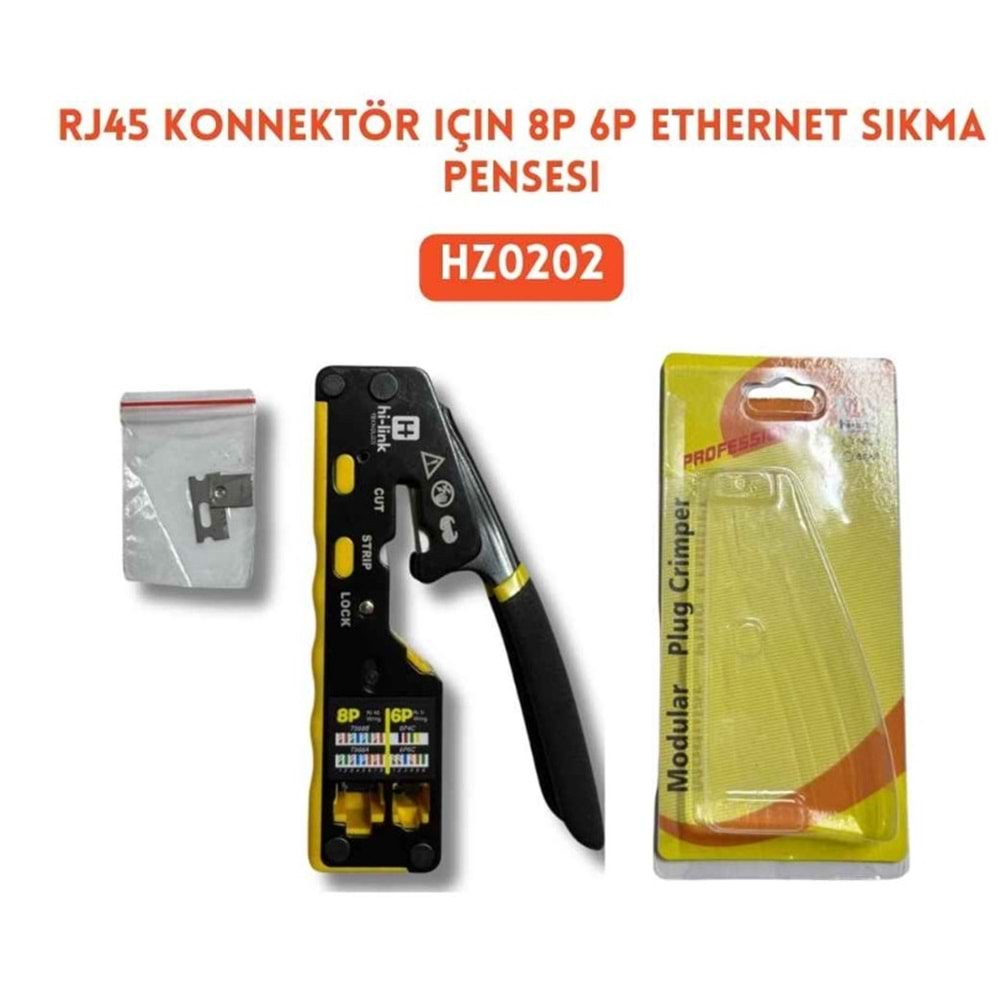 Hi-Link HZ0202 RJ45 Konnektör için 8P 6P Ethernet Sıkma Pensesi