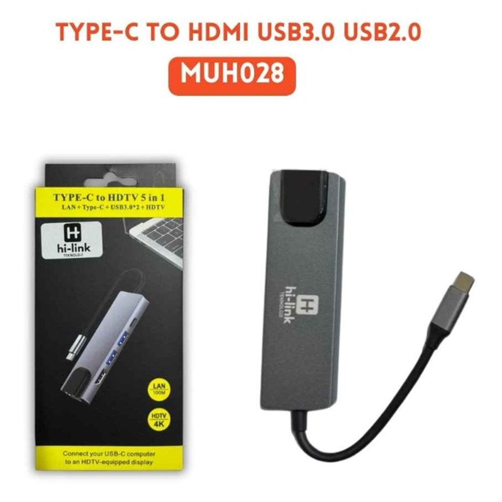 Hi-Link MUH028 Type-C to HDMI Hub Combo Çoğaltıcı