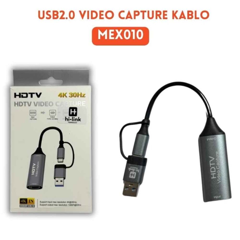 Hi-Link MEX010 USB 2.0 Video Yakalayıcı (Capture) Konnektör