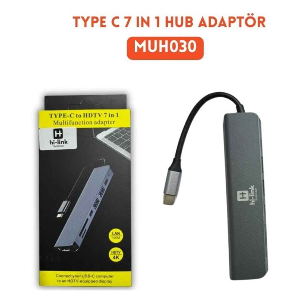 Hi-Link MUH030 7 in 1 7 Port USB Hub Combo Çoğaltıcı