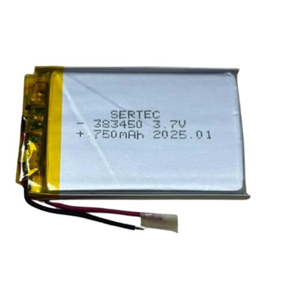 Sertec 383450 3.7V 750 MAh Li-Polymer Pil (Devreli/1.5A)