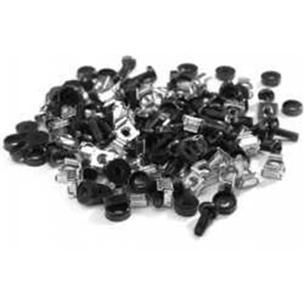 Ager AA-K10M6S-A-PS-M6 Kafes Somun Seti 1 Set 10 Adet Siyah Vida+Galveniz Kafes Somun+Siyah Plastik Rack Pulu