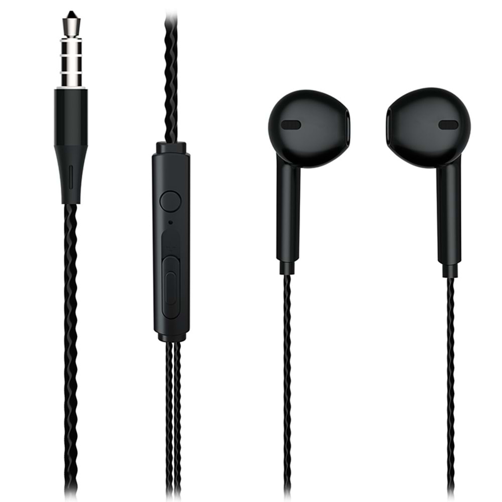 Lenovo Lecoo EH104B 3.5 mm Jacklı Kablolu Kulak İçi Mikrofonlu Kulaklık Siyah