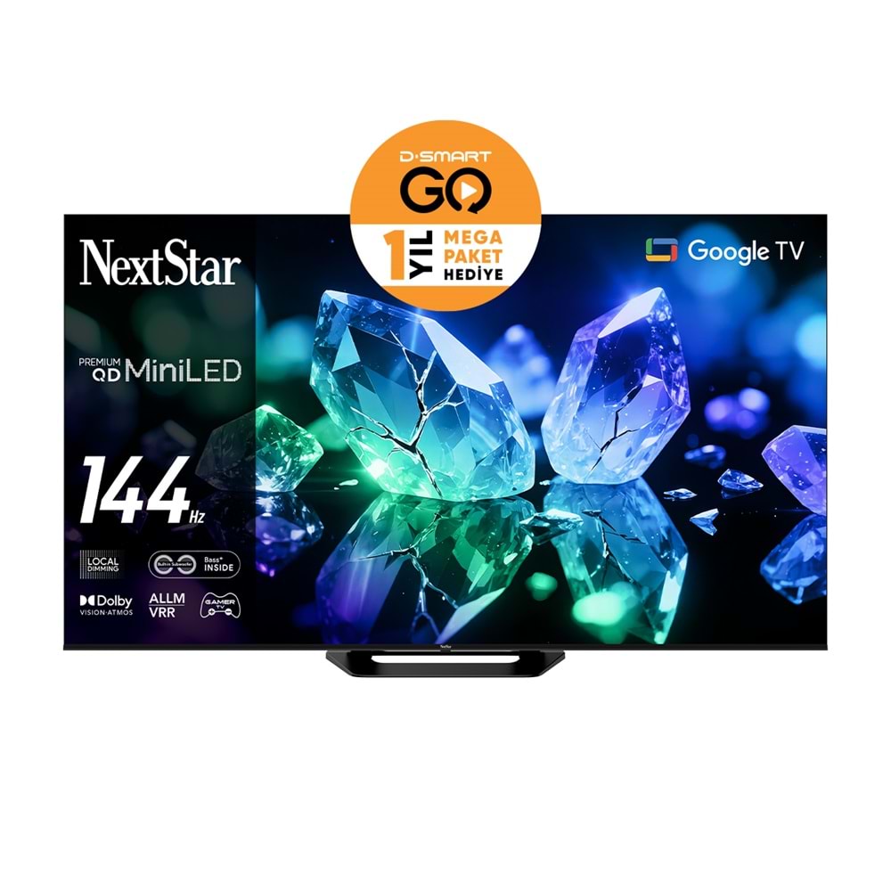 Next YE-85IDWP14 85'' 220 Ekran 4K Ultra HD 144Hz Google Premium QD Süper MiniLED TV