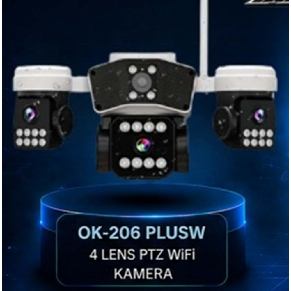 O-KAM OK-206PLUSW 4 Lens Ptz Wifi Kamera