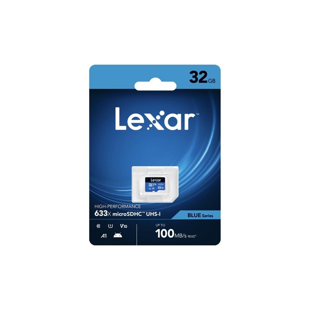 Lexar 32GB 633x micro SDHC™ UHS-I 100MB/s Okuma 20MB/s Yazma Micro SD Hafıza Kartı