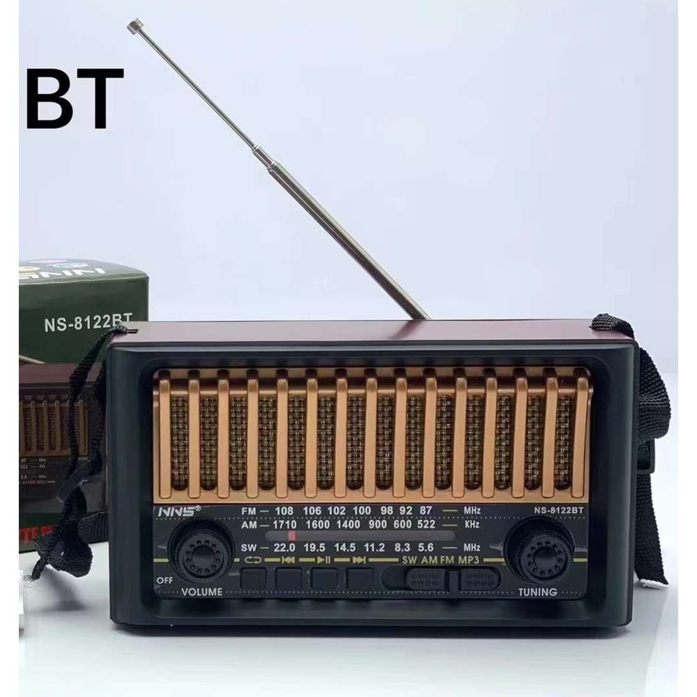 NNS NS-8122BT Usb SD Kart Girişli Bluetooth Destekli Nostaljik Radyo