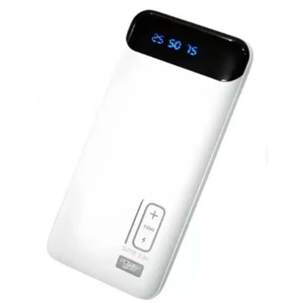 Powerway T10 Kendinden Kablolu Dijital Ekran 10.000 Mah Beyaz Powerbank