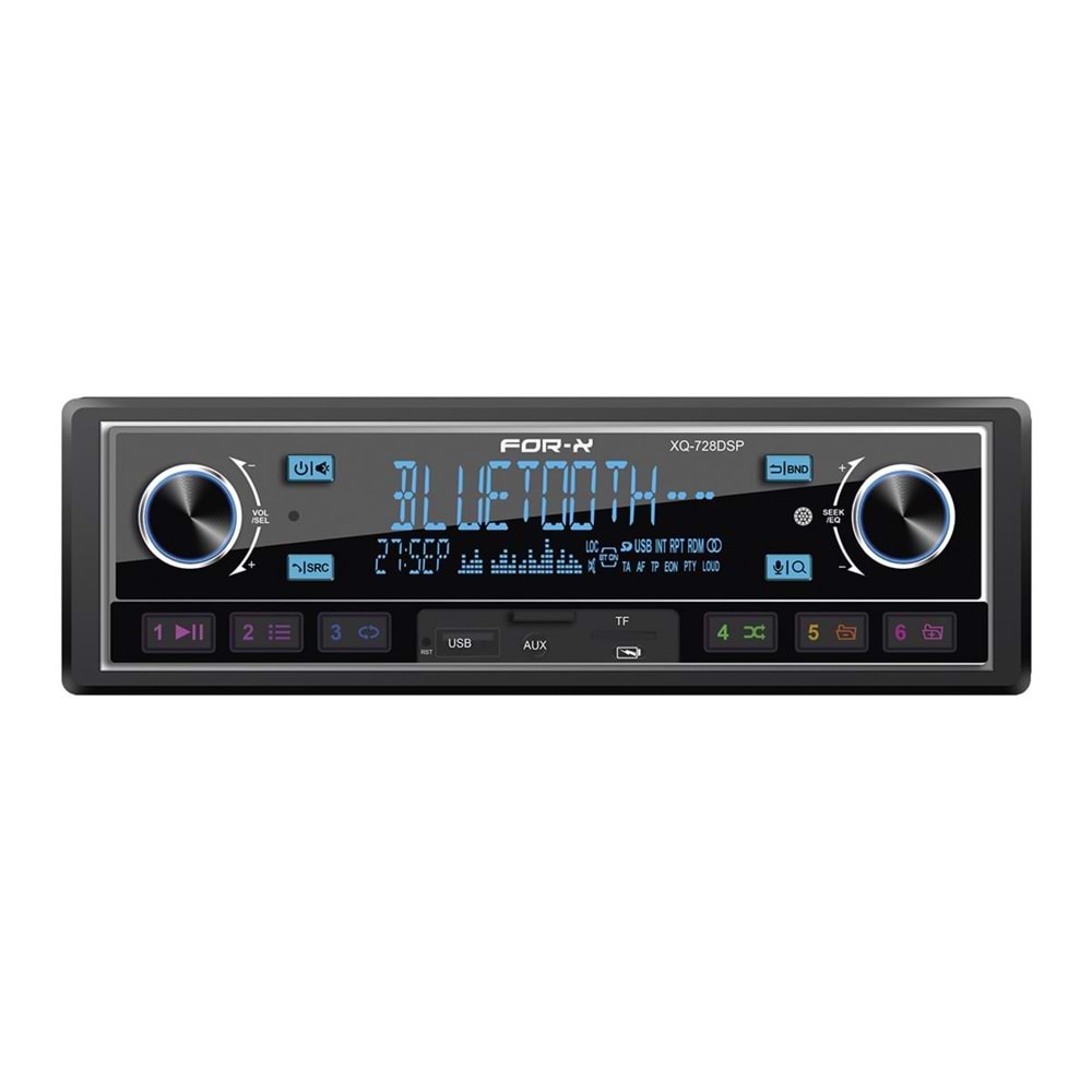 For-X XQ-728DSP App Control+Usb+Dsp+Bluetooth+Multicolor+FM+Aux+4x50 Watt Oto Teyp
