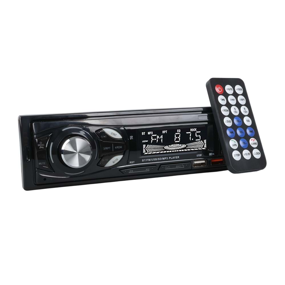 Carstar CS-107 Çift USB/SD/FM/AUX/Bluetooth 4X60 Watt Kumandalı Oto Teyp