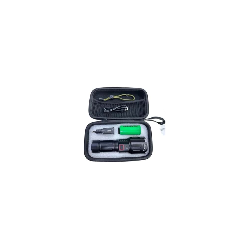 Powerdex PD-9100 Zoomlu Şarjlı 30W Profesyonel Avcı Feneri
