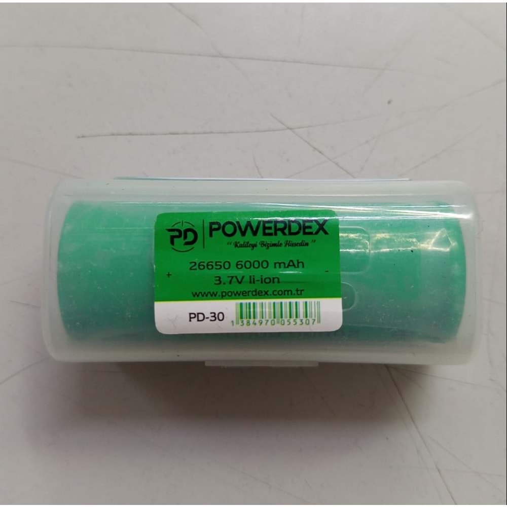 Powerdex 26650 3.7 Volt 6000 Mah Şarj Edilebilir Pil