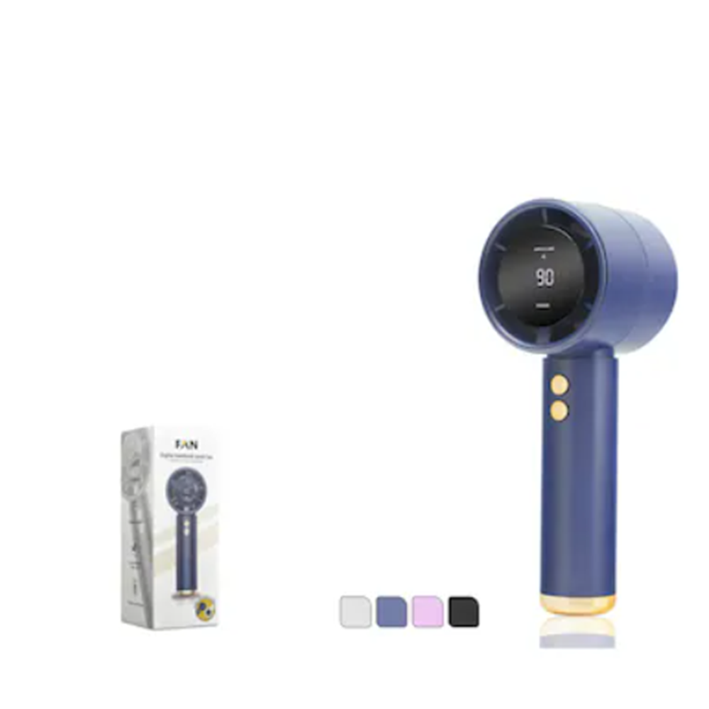 Hadron N68 Şarjlı Turbo Mini El Fanı 1200 mAh Dijital Göstergeli 100 Kademeli