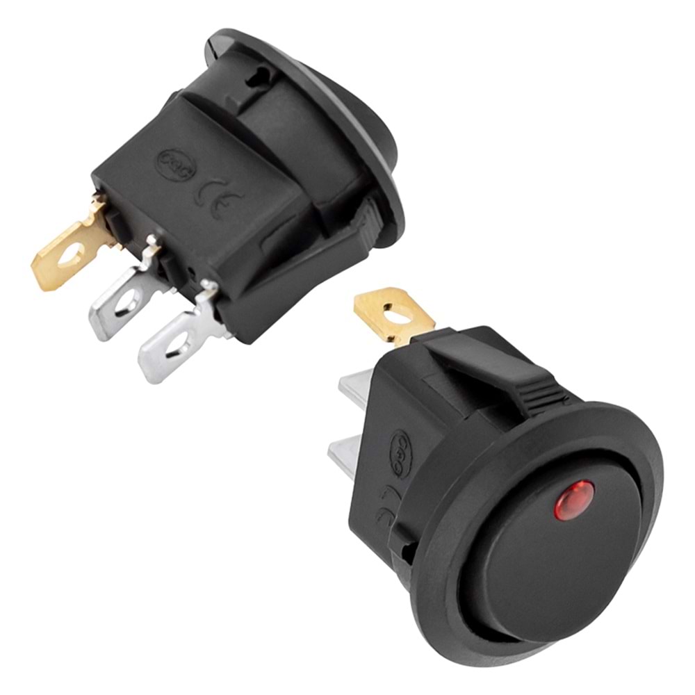 P-Serisi IC-132A Işıklı 2 Pinli 12 Volt DC 20 Amper Açma-Kapama Anahtar