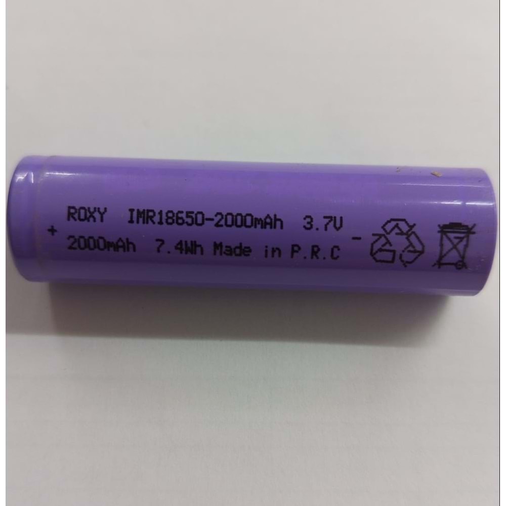 Roxy IMR 18650 2000 Mah 3.7V 3C Şarjlı Pil