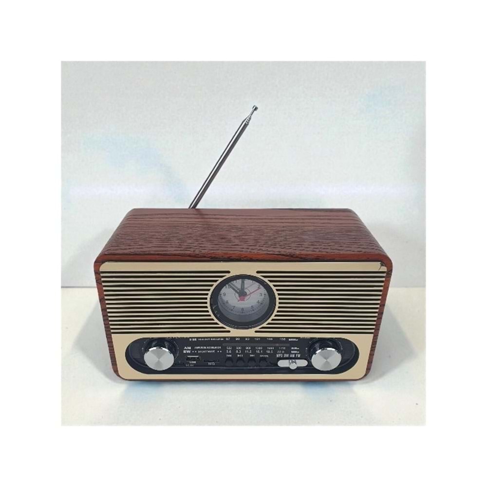 Everton Rt-566 Bluetooth-Usb-Sd-Fm Şarjlı Saatli Nostaljik Radyo