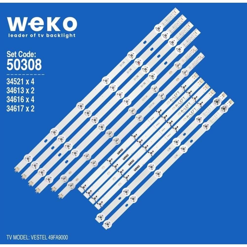 Wkset-5308 34613x2/34616x4/34617x2/34521x4 Vestel 49