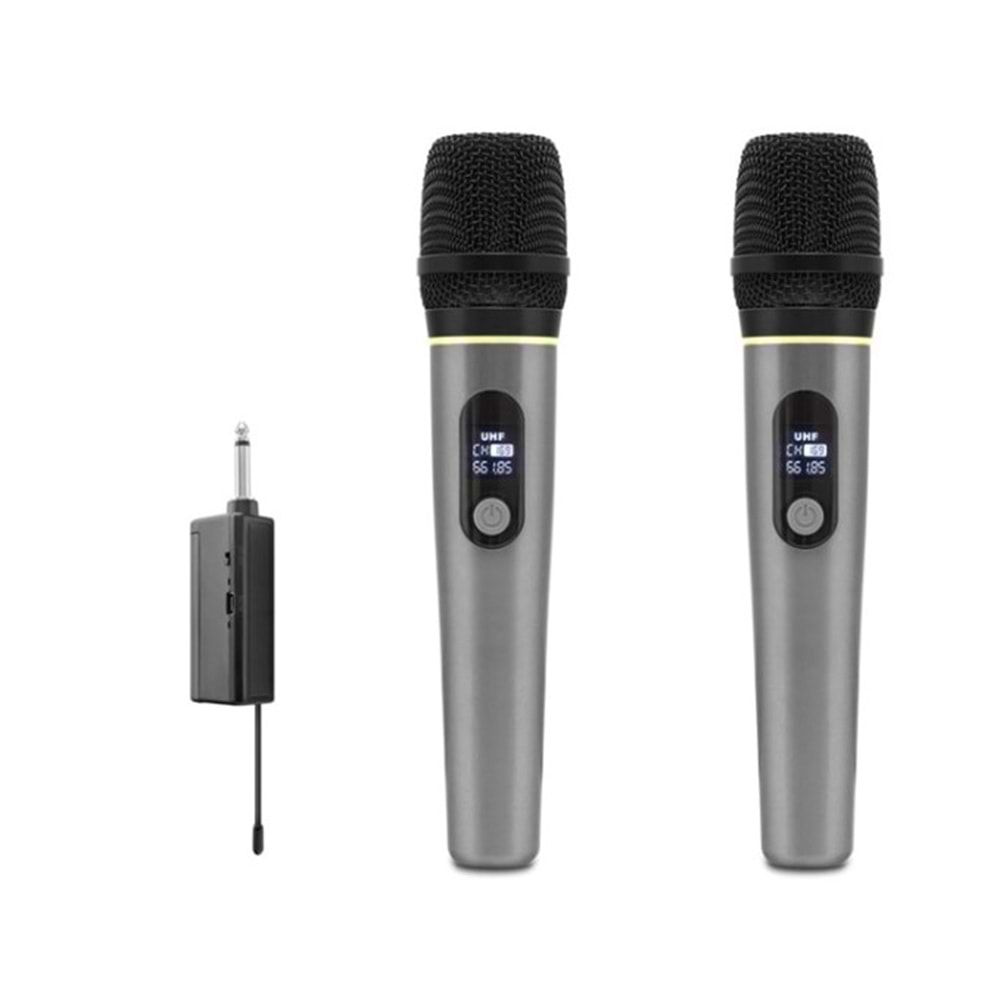 Hadron HDX2791 UHF Kablosuz 2 Mikrofonlu 6.35 mm Set Siyah