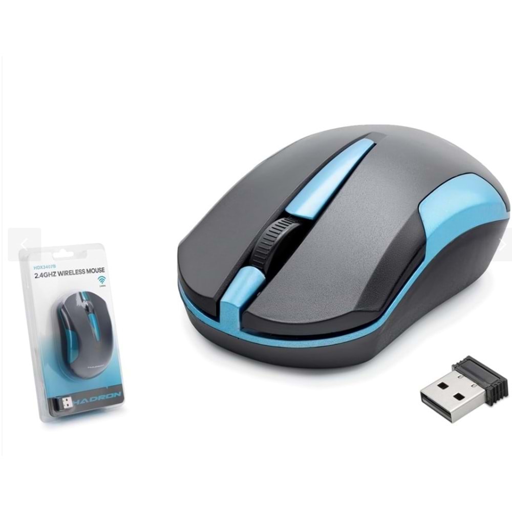 Hadron HDX3407B Kablosuz Mouse 2.4 GHz 1600 DPI Mavi