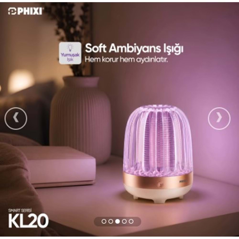 Phixi KL20 Sessiz UV LED Sinek ve Sivrisinek Yakalama Lambası