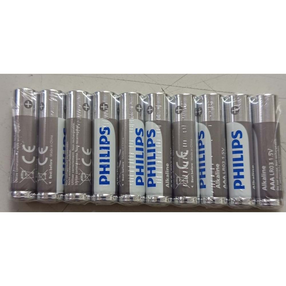 Philips Entry Alkaline AAA İnce Kalem Pil 10 lu pkt LR03A40F/10