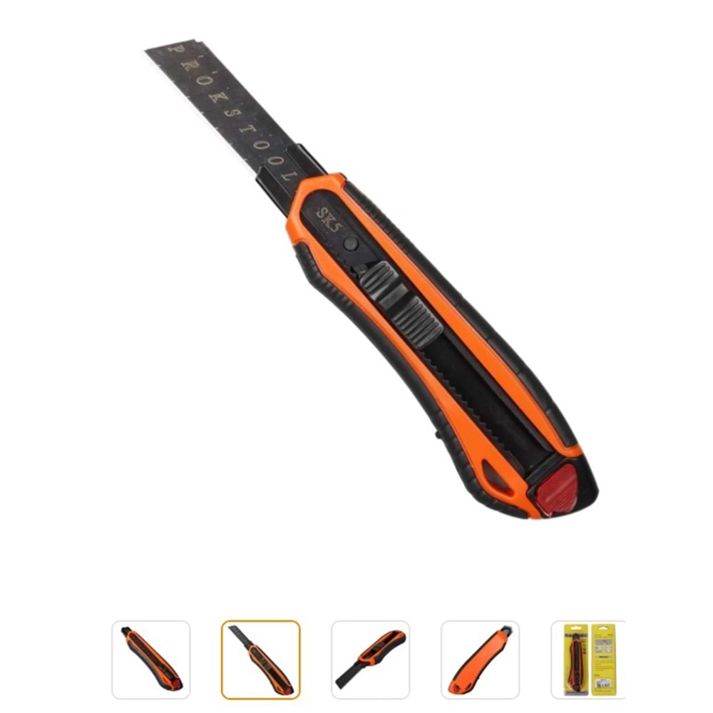 Sunup SN-27095 Plastik Gövde Profesyonel 18 Mm Metal Maket Bıçağı-Falçata