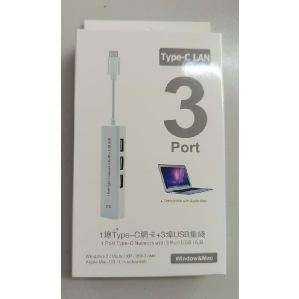 Hadron HDX7007 Type-C 3.0 Hub 4 Port 5 Gpbs Beyaz