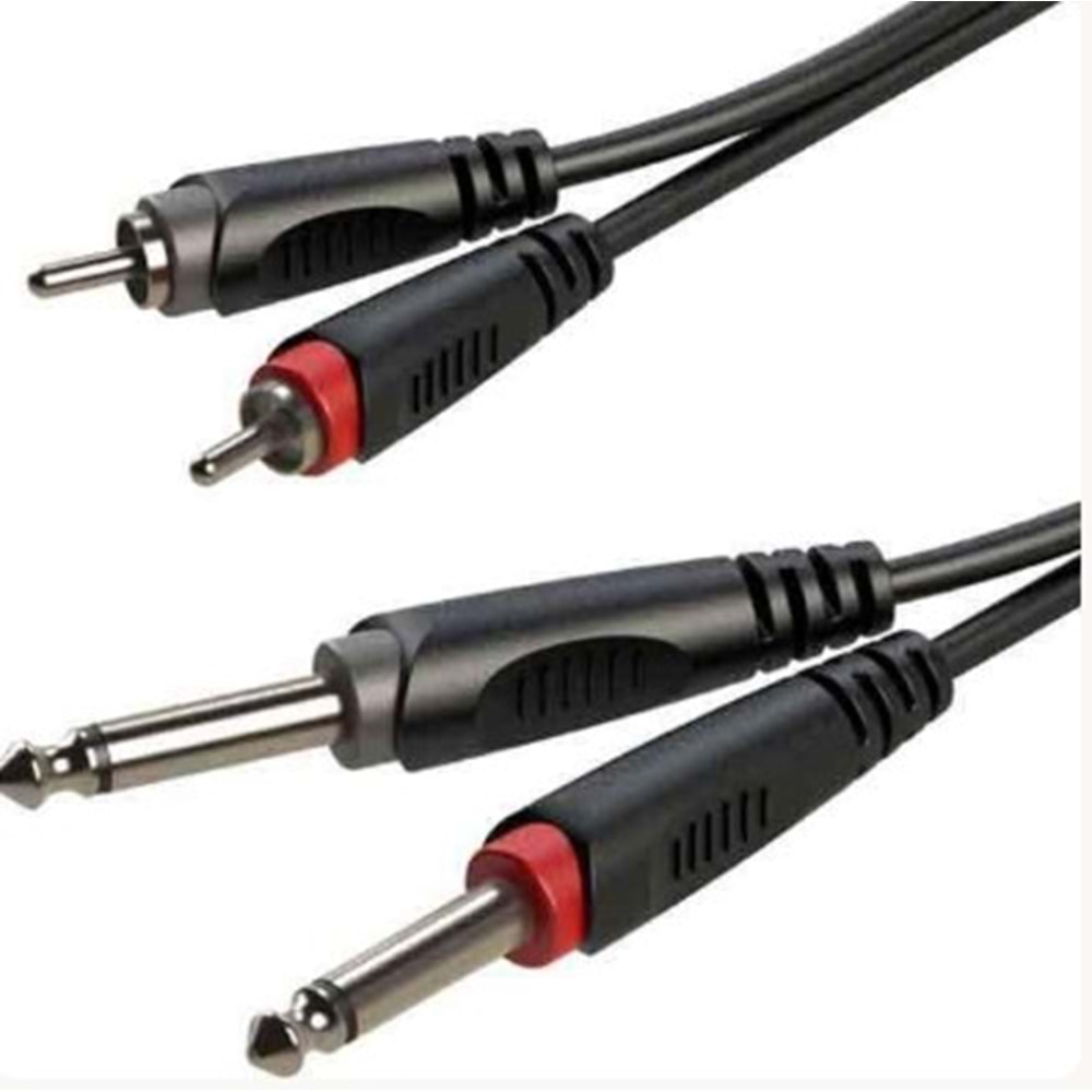 Roxtone RX-K12703 2*RCA to 2*Gitar 3 Metre Kablo