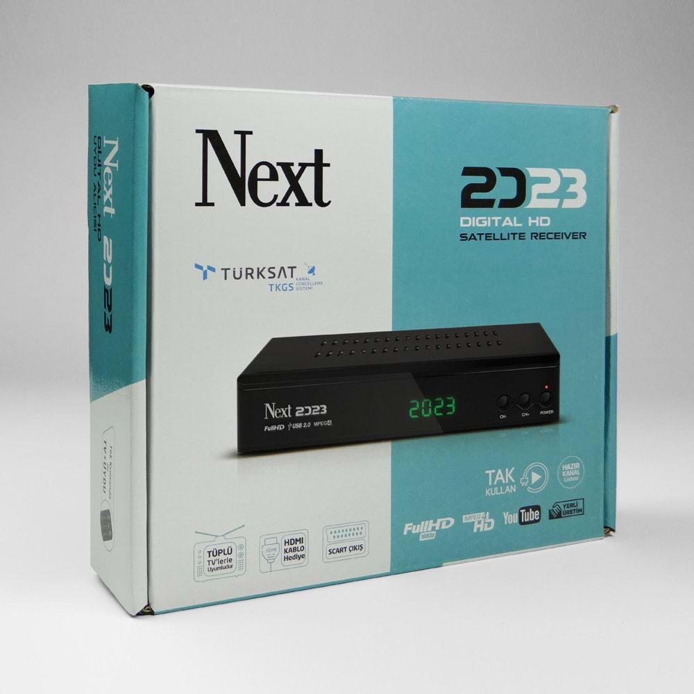 Next YE-2023 Usb Wi-Fi+Youtube+Tkgs Özellikli Full Hd Kasalı Uydu Cihazı