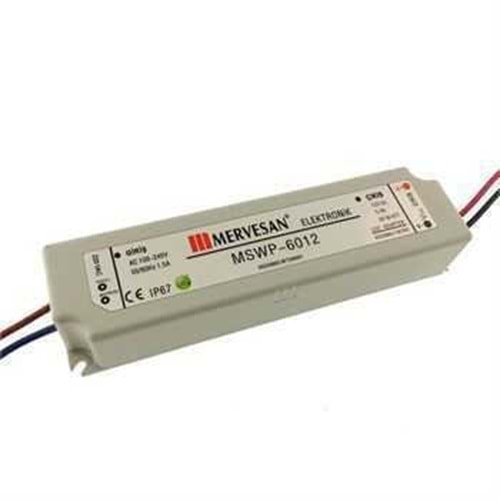 Mervesan MT-WP-60-12 12 Volt 5 Amper IP67 Adaptör