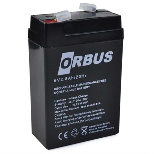 Orbus 6 Volt 2.8 Amper 66x33x97mm Kuru Akü