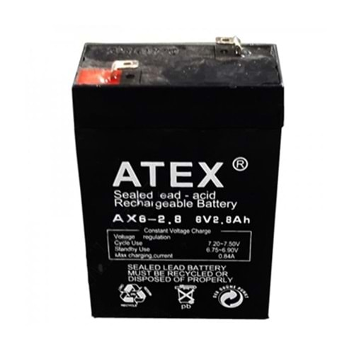 Atex AX6-2.8 6 Volt 2.8 Amper Kuru Akü