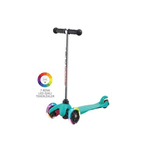 Cvs DN-80000 Kaymaz Taban+Ergonomik Tutamaklar+7 Renkli Led Işıklı Tekerlek+Mavi Tabanlı Scooter