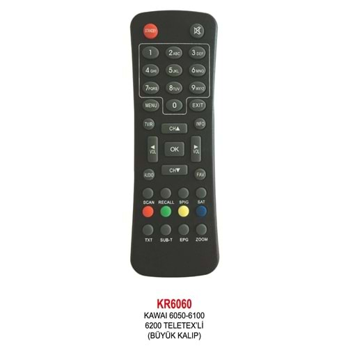 Swat KR6060 Kawai Teletexli (Büyük Kalıp) Uydu Kumandası=IRU6060=Maza 1656=Weko 2303*B