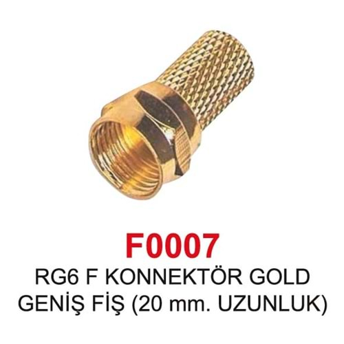 Swat F0007 RG-6 F Konnektör Gold