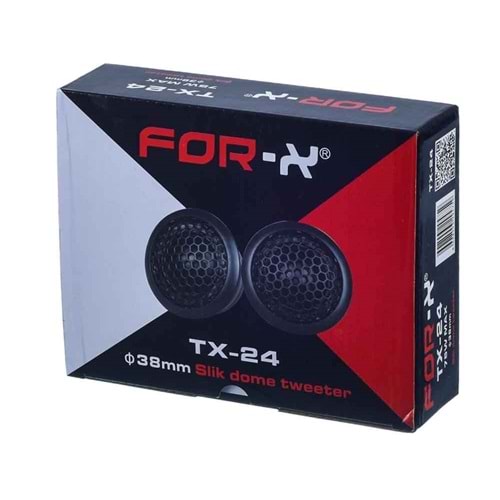 For-X TX-24 60 Watt Rms 75 Watt 90dB Hassasiyet 38mm İpek Kubbe Tweeter 2 Li Takım Halinde