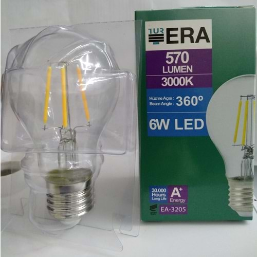 Era EA-6505 4 Watt E27 A60 3000K Günışığı Rustik Led Ampul