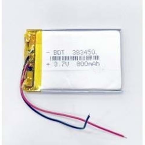 Lipo 383450 3.7 Volt 800 mAh Lityum Polimer Pil