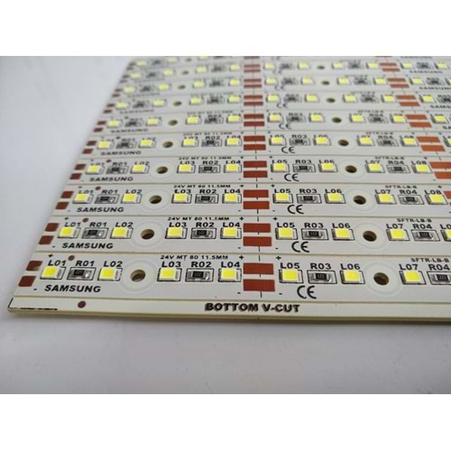 Samsung 2835 24 Volt Beyaz Pcb Dizgi 6500K Kalıpsız 40 Led 50 Cm Bar Led=Adet Olarak Satılır