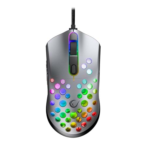 Rampage SMX-R66 ROCKET Ultra Hafif Gümüş Rgb Ledli 12000dpi Gaming Oyuncu Mouse