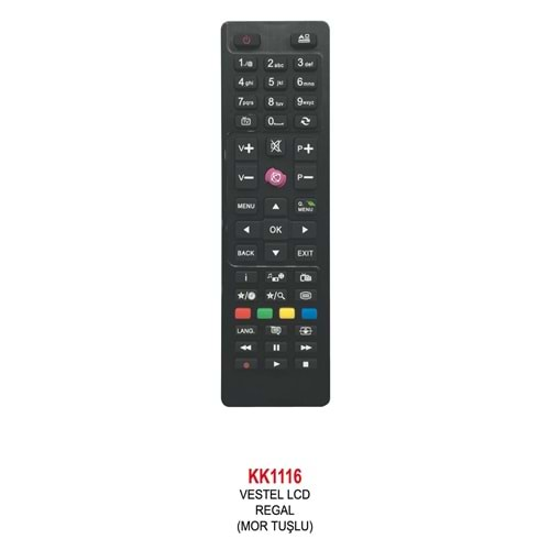 Swat KK1116 Vestel Küçük Kalıp Mor Tuş Lcd-Led Tv Kumandası=Maza 1160=Weko 16583=Fully B-313K=Ozt313-G