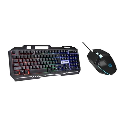 Hytech HKM-X86 Quın Siyah Usb Gökkuşağı Zemin Aydınlatmalı Gaming Oyuncu Klavye + Mouse Set