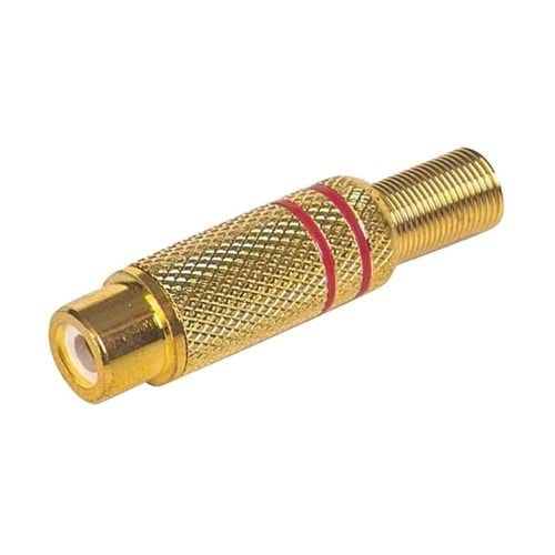 Fully E338A Tos Rca Kırmızı Çizgili Dişi Gold Fiş