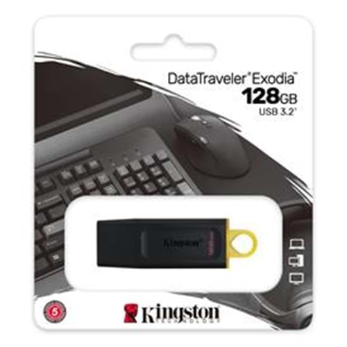 Kingston 128 GB USB 3.2 Data Traveler Exodia Siyah/Beyaz (DTX/128GB) Flash Bellek