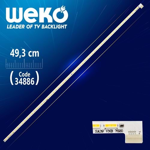 Weko 34886 LG INNOTEK 39İNCH V-TYPE 7020PKG EMC TYPE 52EA REV0.3 56 LEDLİ49.3 CM - (WK-316)=Adet Olarak Satılır