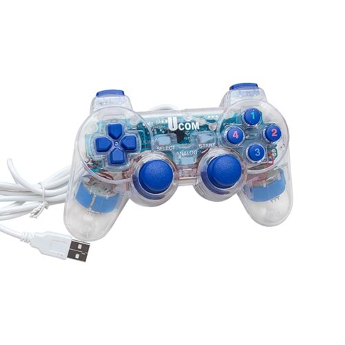 Powermaster UCOM-704 Double Shock Şeffaf Joypad Oyun Kolu