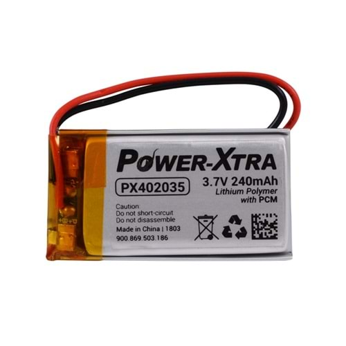 Power-Xtra PX402035 3.7V 240 mAh Li-Polimer Pil-Devreli-2.0A