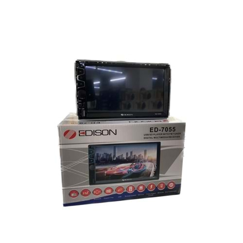 Edison ED-7055 Usb+Sd+Bluetooth+4x50 Watt+Mirror Link+Kamera+Oto Double Din Teyp