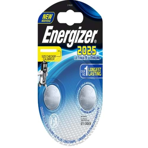 Energizer Ultimate Lityum CR-2025 3 Volt Para Pil 2 Li Paket Halinde