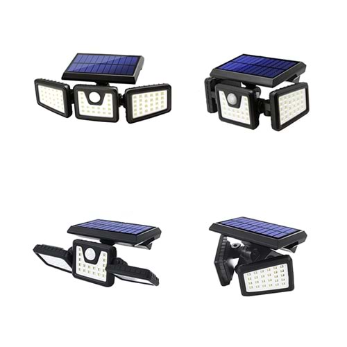 Powermaster MX-W771A Sensörlü 3 Modlu 74 Ledli Solar Aydınlatmalı Duvar Lambası - 7271